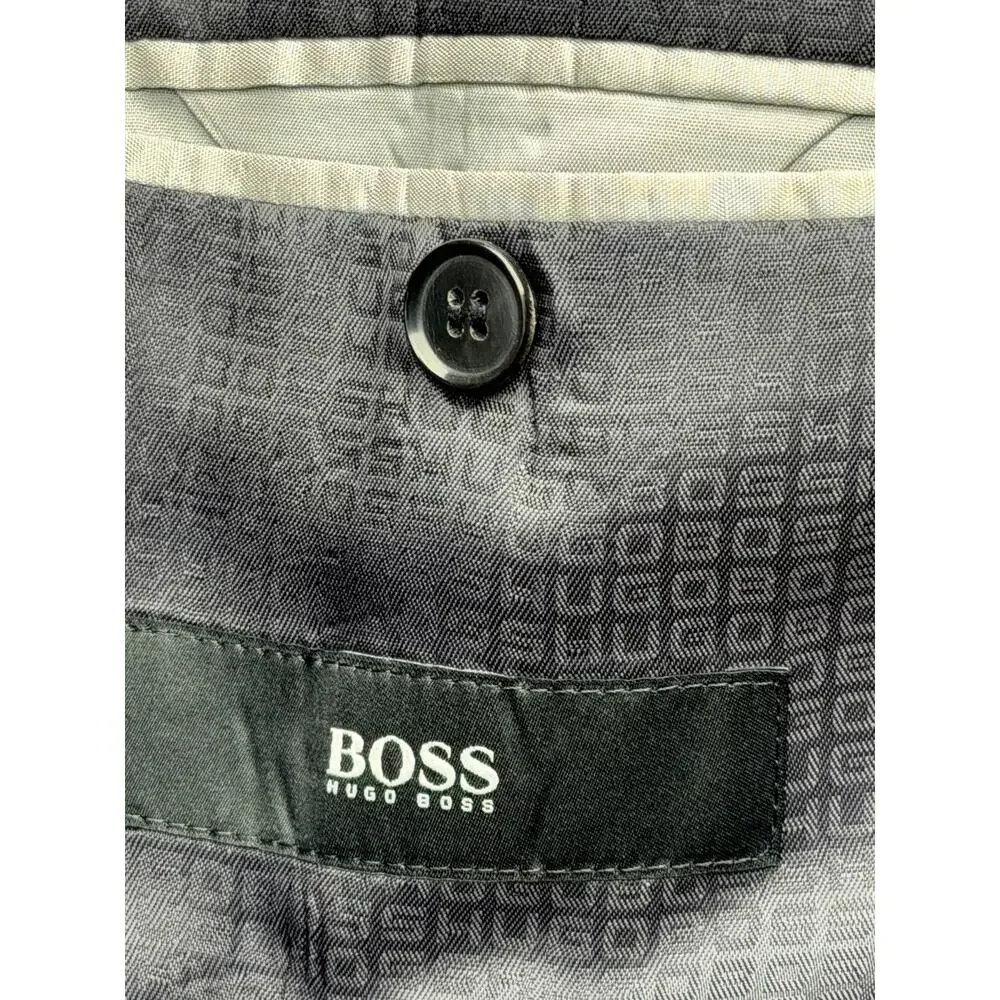 BOSS Hugo Boss Blazer 42R Gray 100% Virgin Wool 2 Button Made Turkey